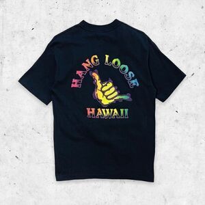 Vtg NOS Softee 80s 90s Hawaii Hang Loose Neon Puff Print Shirt, 2-Sided, Single